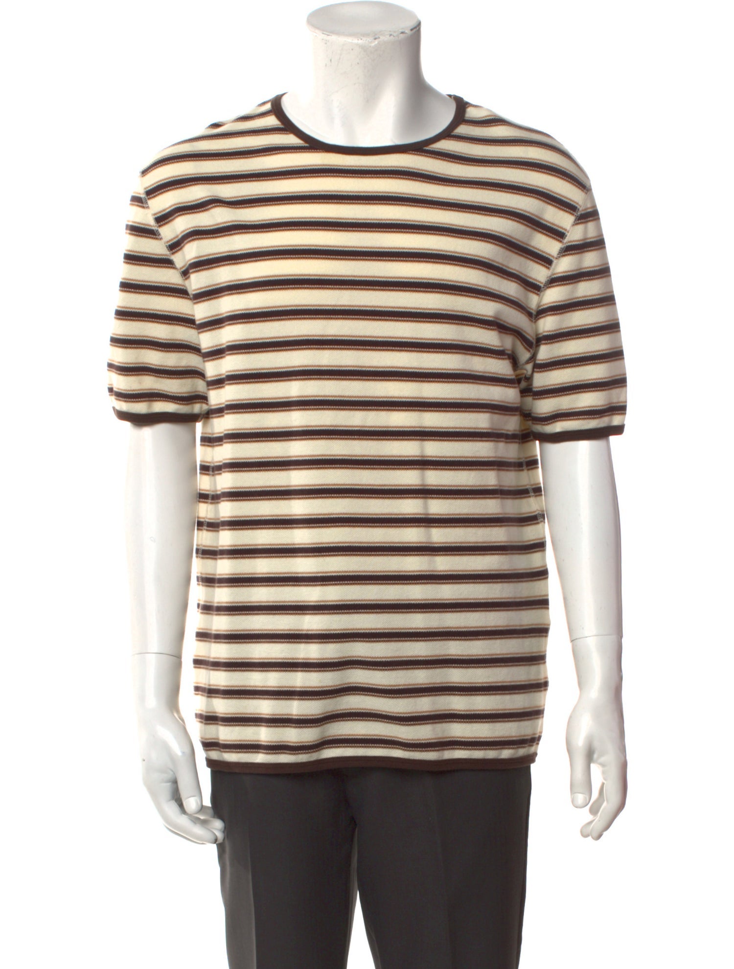Jieda Striped Crew Neck T-Shirt