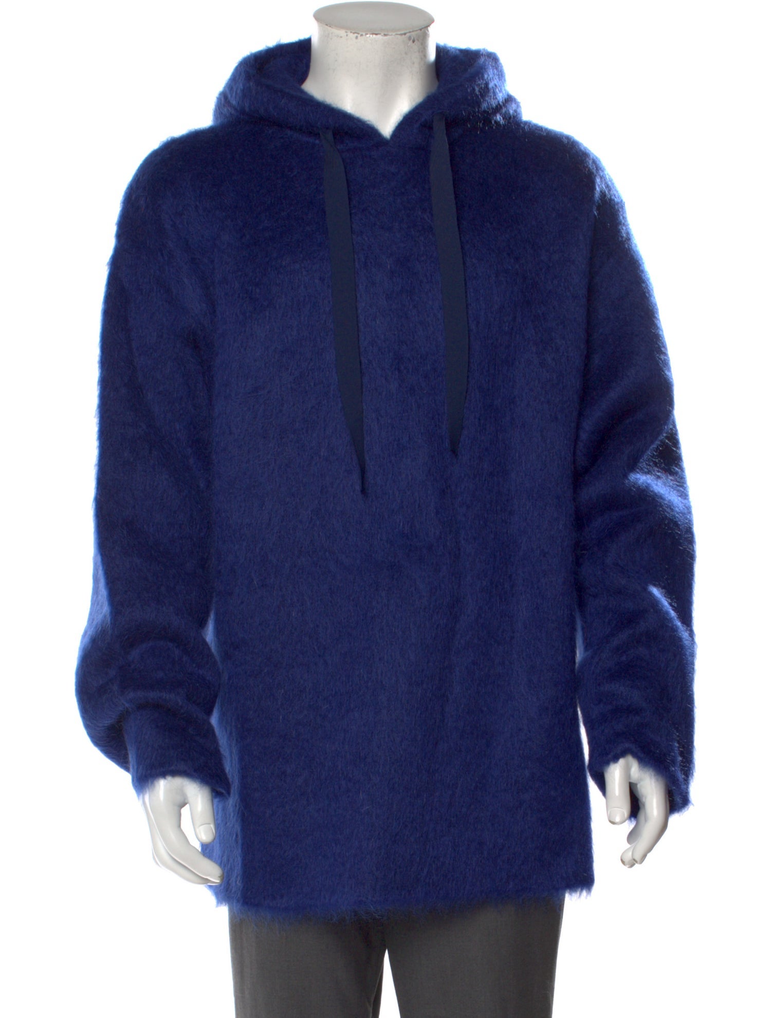 VIP【関税送料無料】希少 Jil Sander Sweatshirt Hoodie Jil Sander Mohair V-Neck Hoodie w/ Tags - Blue Sweatshirts