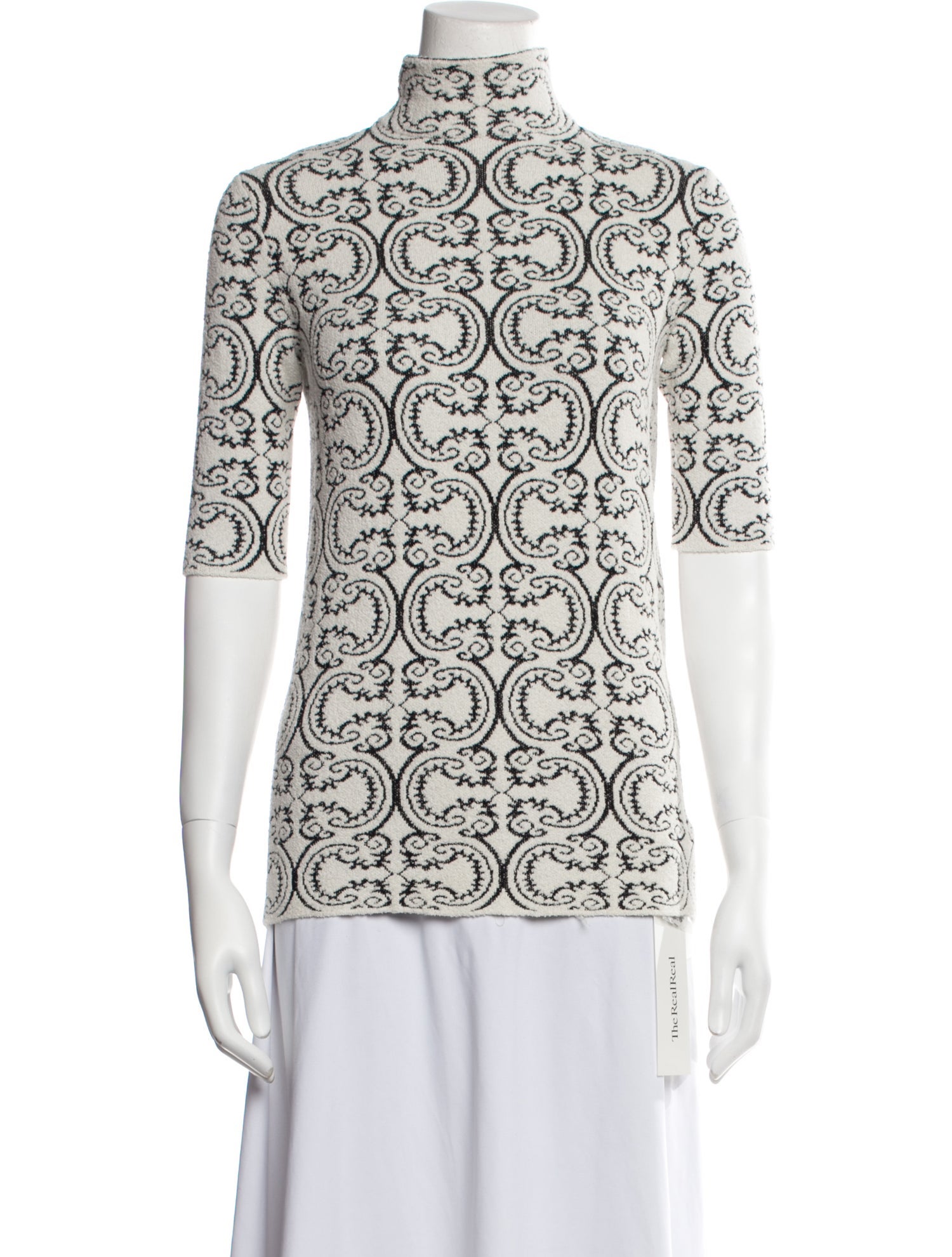 Jil Sander Printed Mock Neck Sweater w/ Tags