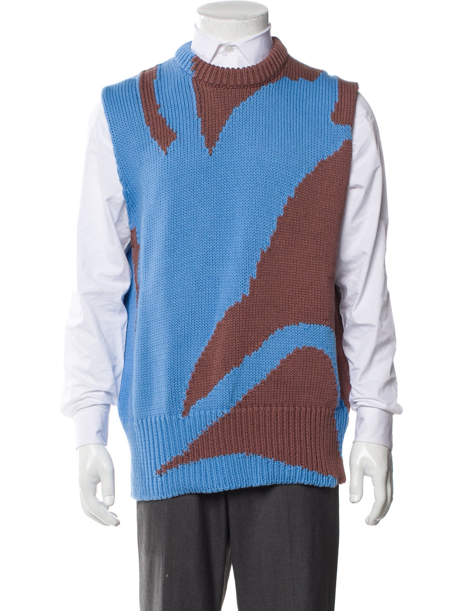 Jil Sander Printed Crew Neck Sweater Vest