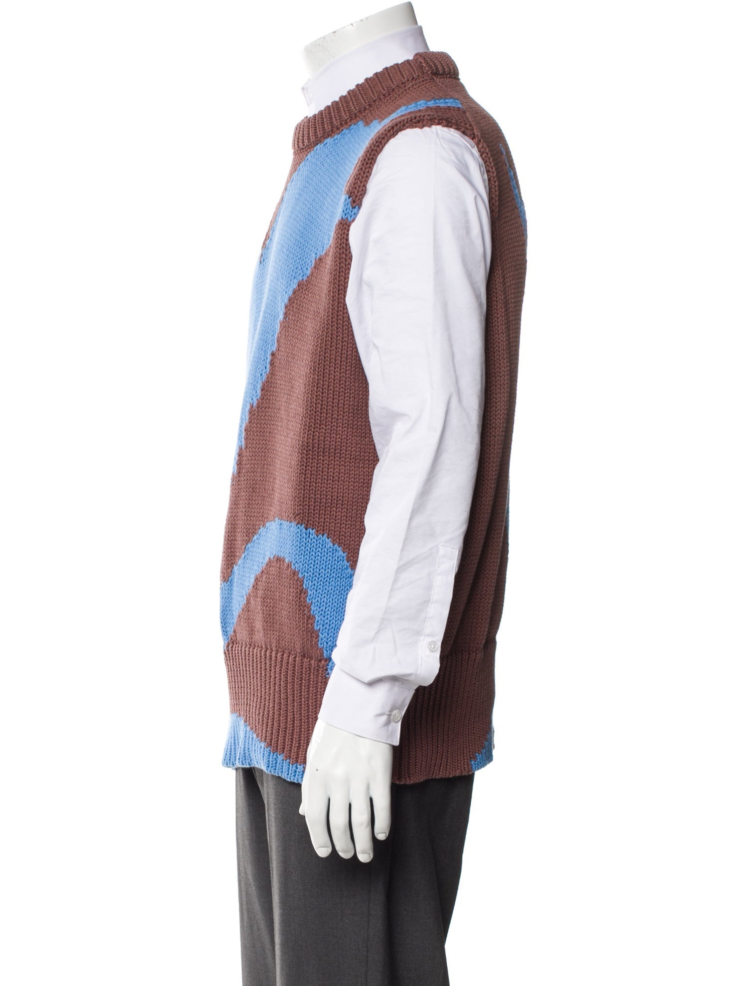 Jil Sander Printed Crew Neck Sweater Vest