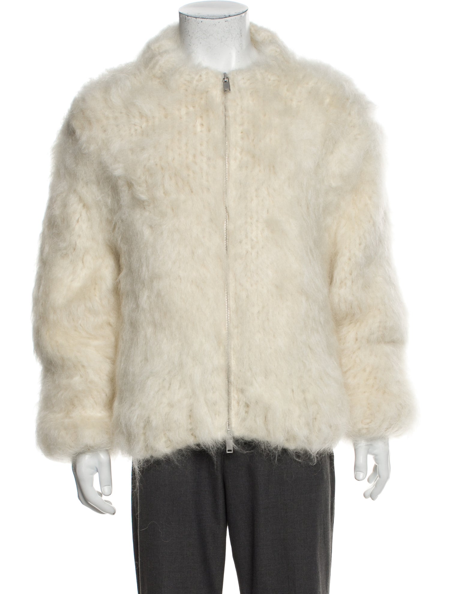 Jil Sander Mohair Mock Neck Cardigan