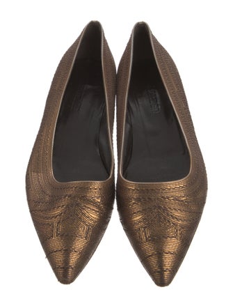 Jil Sander Leather Embroidered Accent Flats