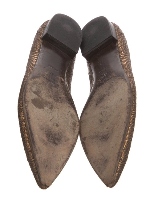 Jil Sander Leather Embroidered Accent Flats