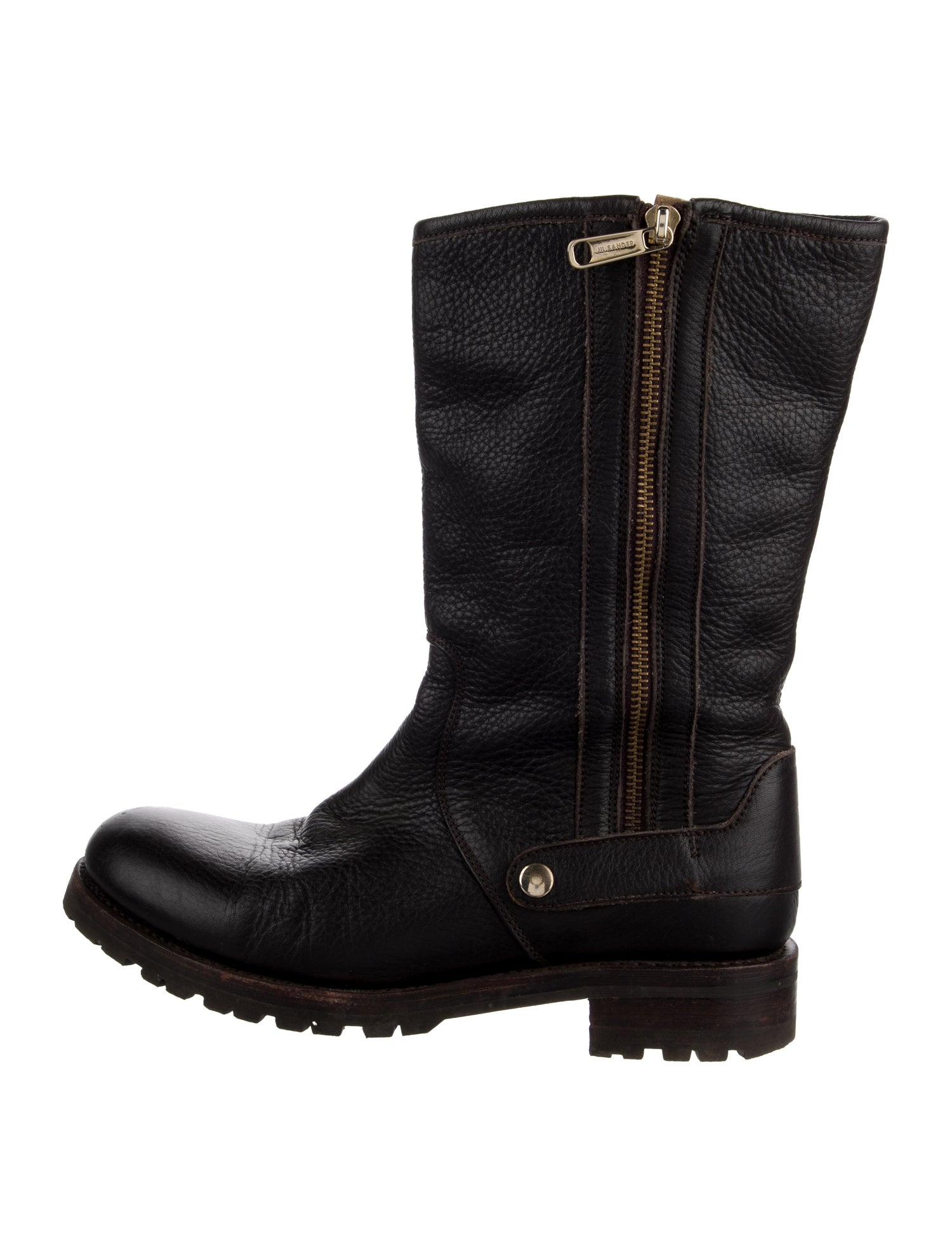 Jil Sander Leather Moto Boots