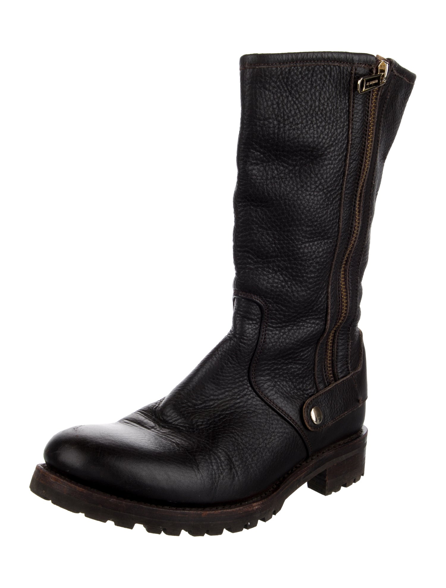 Jil Sander Leather Moto Boots