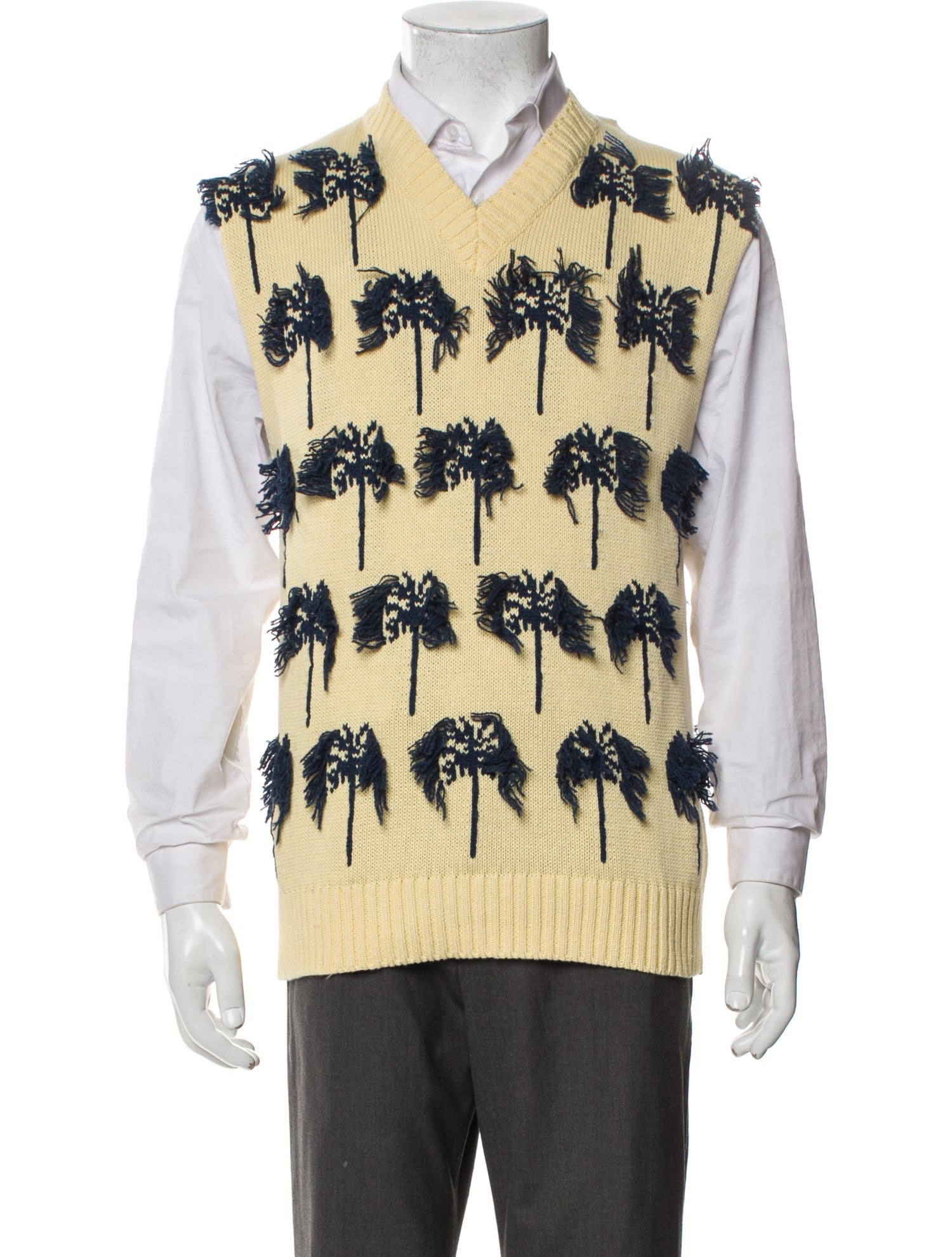 Jil Sander Printed V-Neck Sweater Vest w/ Tags
