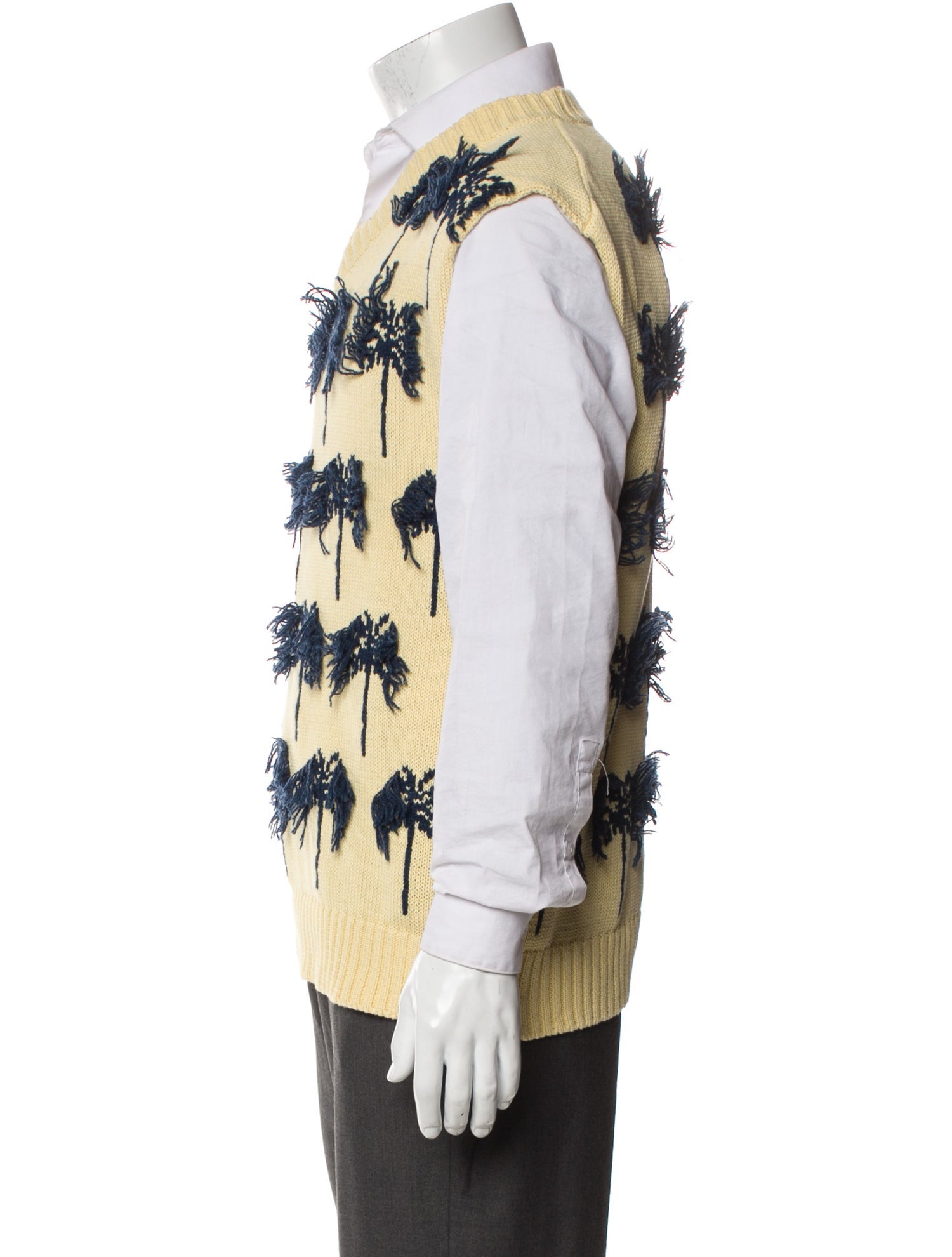 Jil Sander Printed V-Neck Sweater Vest w/ Tags