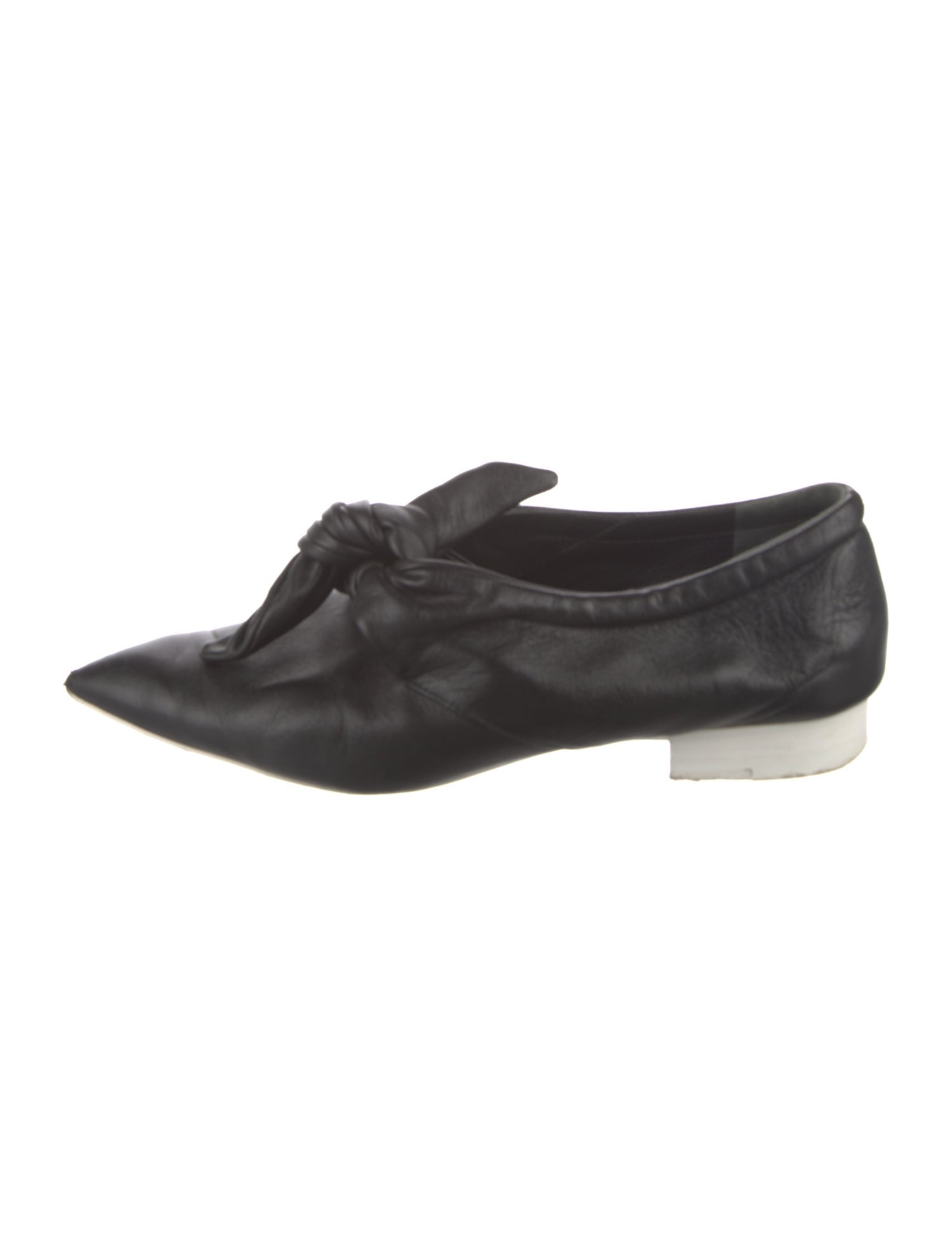 Jil Sander Leather Bow Accents Oxfords