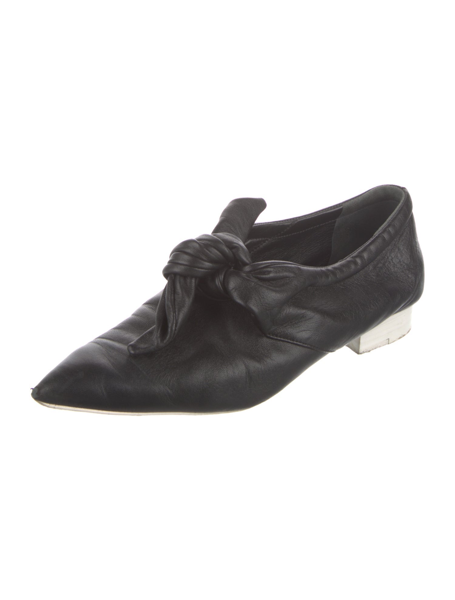 Jil Sander Leather Bow Accents Oxfords