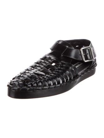 Jil Sander Leather Braided Accents Gladiator Sandals