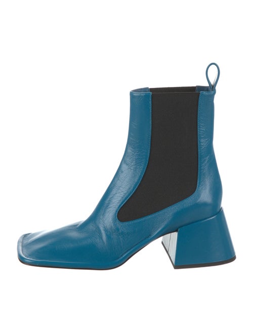 Jil Sander Leather Colorblock Pattern Chelsea Boots