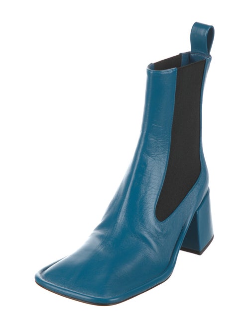 Jil Sander Leather Colorblock Pattern Chelsea Boots