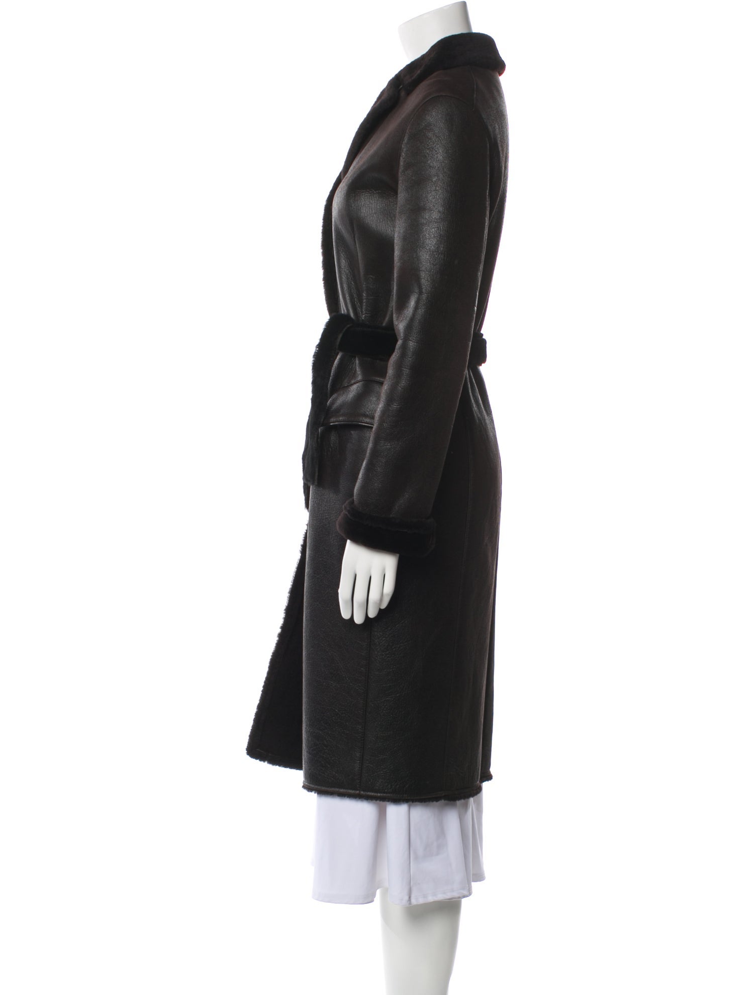 Jil Sander Leather Faux Fur Coat