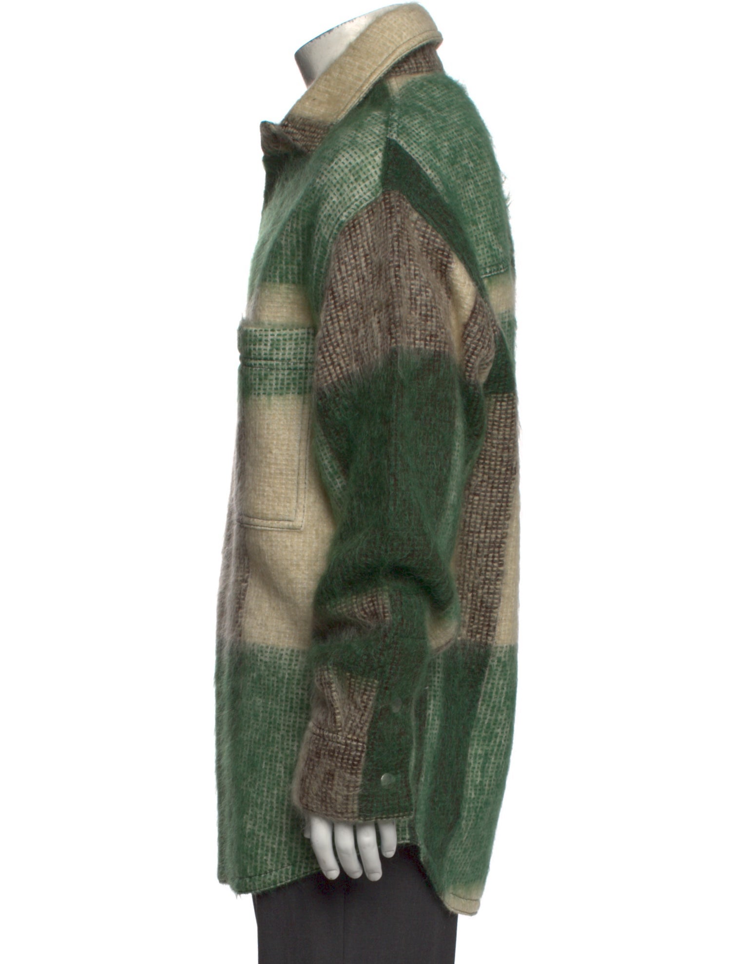 Jil Sander Mohair Plaid Print Shirt w/ Tags