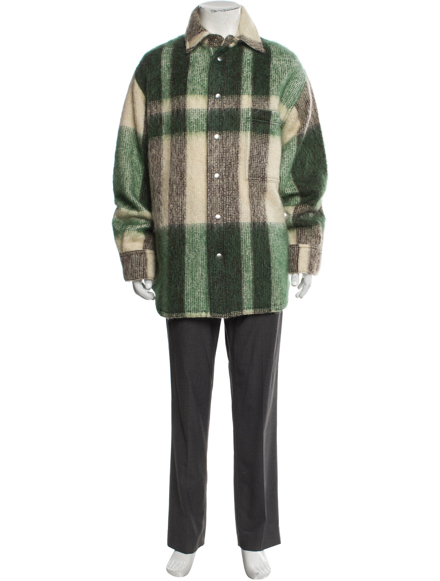 Jil Sander Mohair Plaid Print Shirt w/ Tags