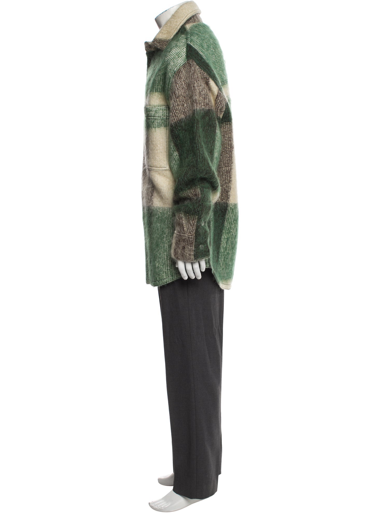 Jil Sander Mohair Plaid Print Shirt w/ Tags