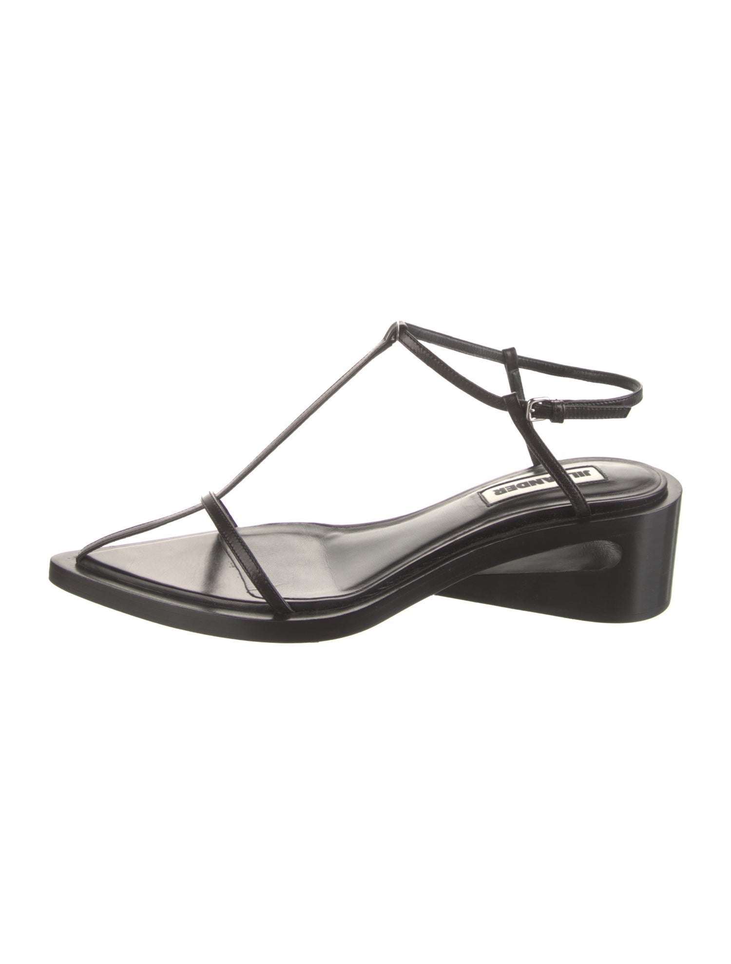 Jil Sander Leather T-Strap Sandals