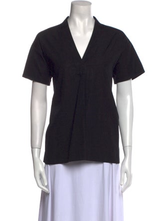 Jil Sander V-Neck Short Sleeve Button-Up Top