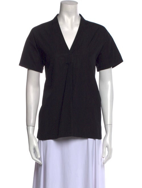 Jil Sander V-Neck Short Sleeve Button-Up Top