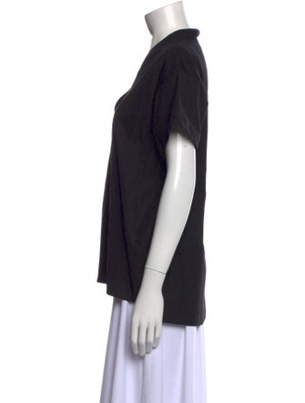 Jil Sander V-Neck Short Sleeve Button-Up Top