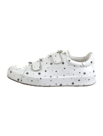 Jil Sander Leather Polka Dot Print Sneakers