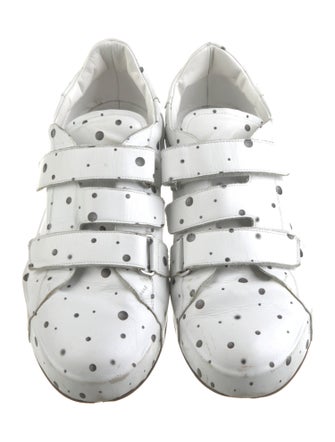 Jil Sander Leather Polka Dot Print Sneakers