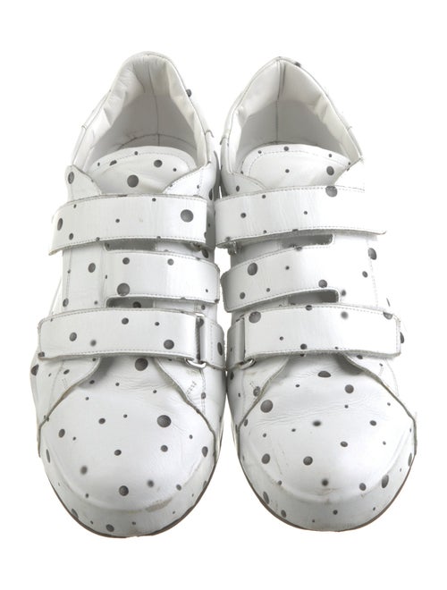 Jil Sander Leather Polka Dot Print Sneakers