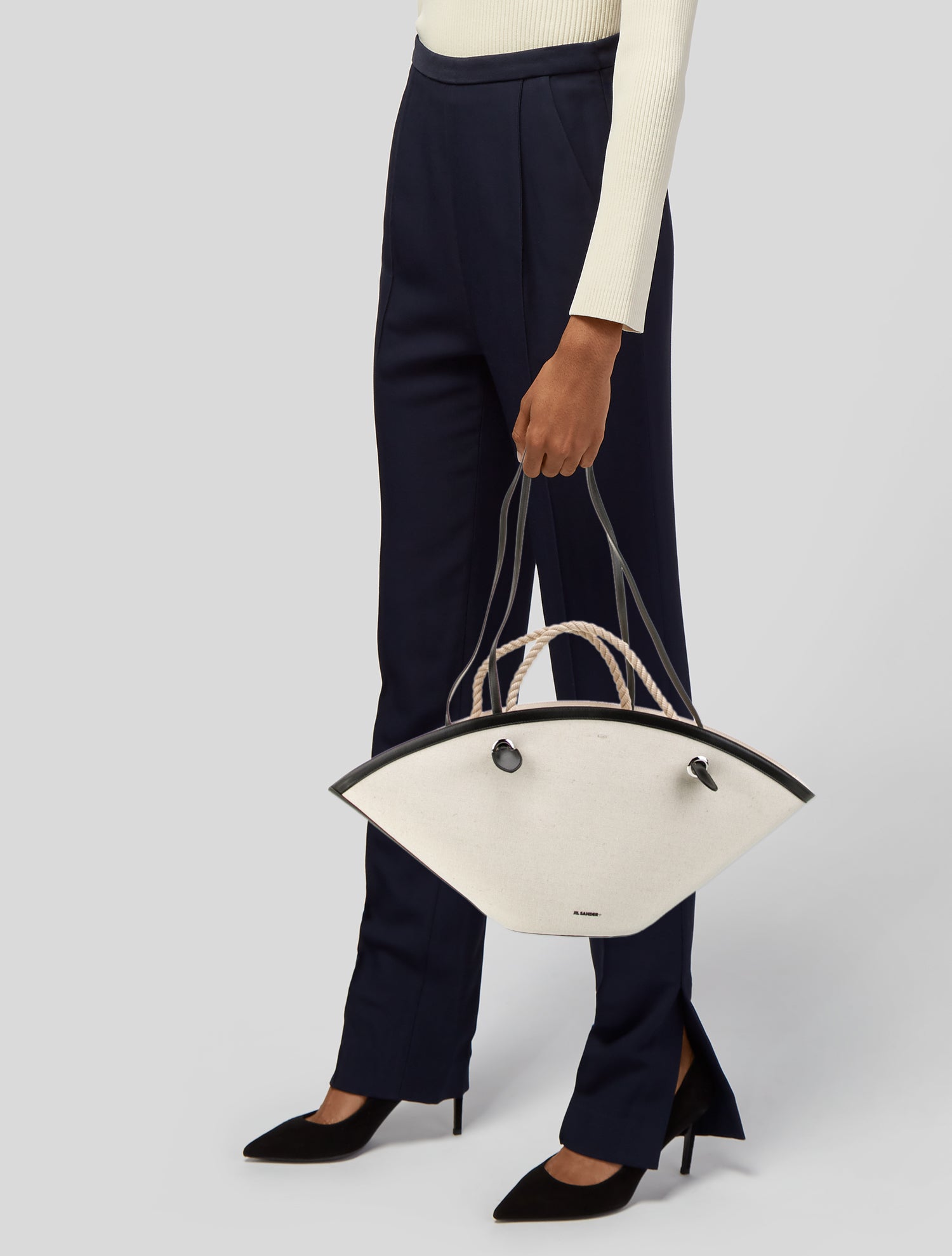 バッグ JIL SANDER ENAMEL LEATHER TOTE HAND BAG Jil Sander Leather Tote Bag