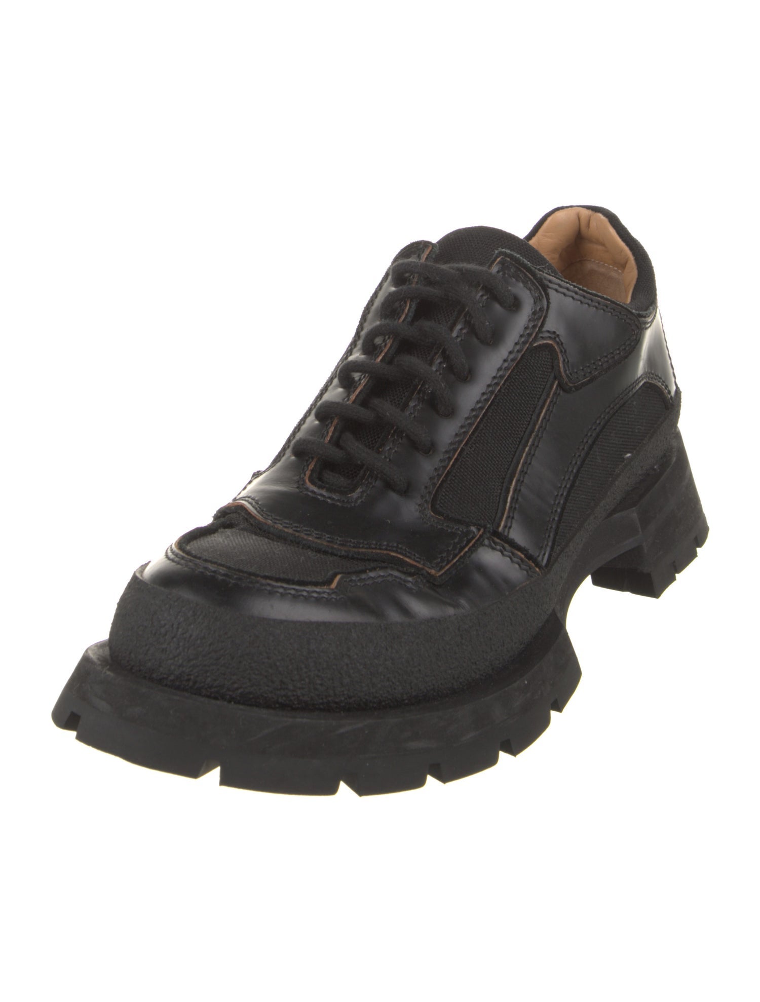 Jil Sander Leather Printed Athletic Sneakers