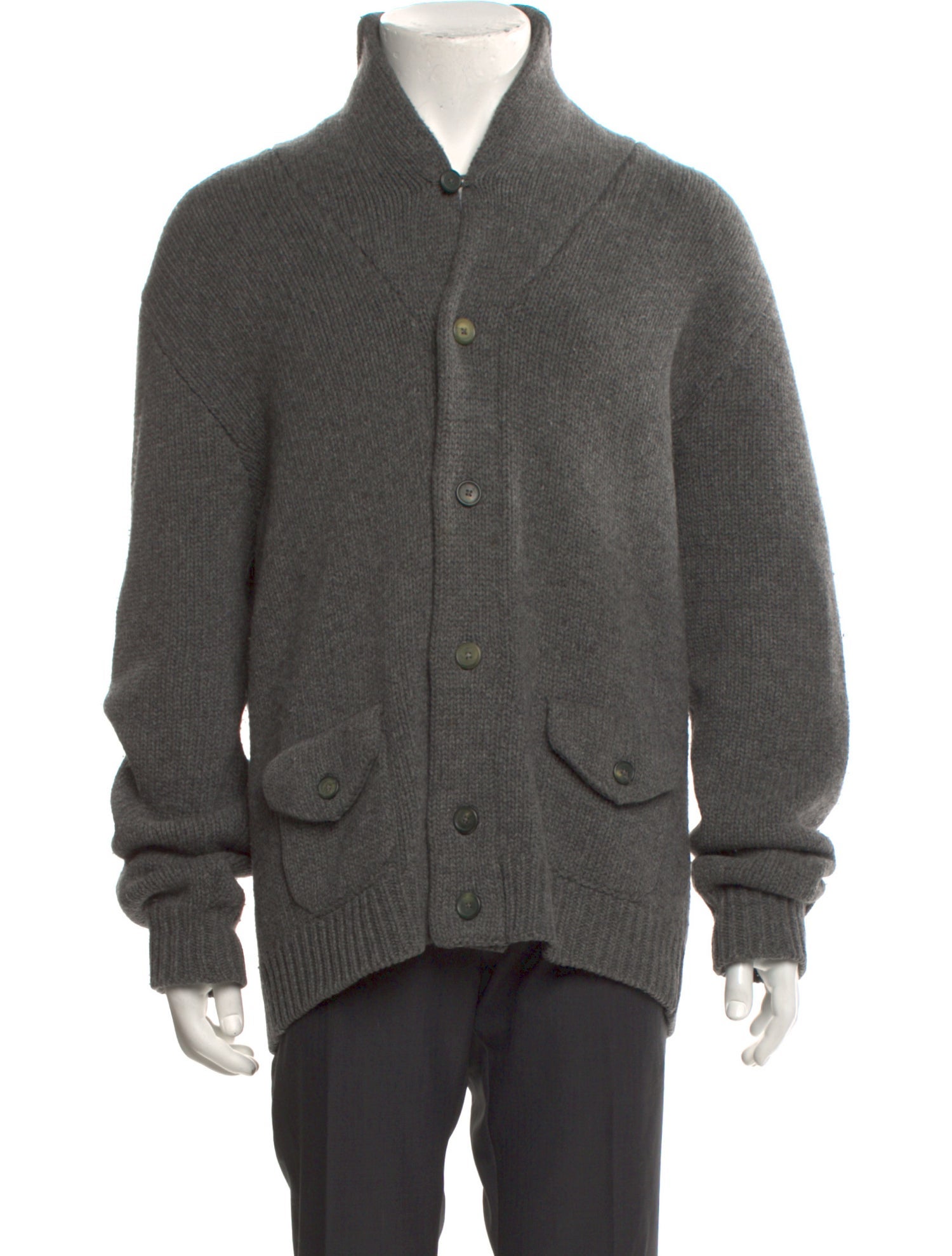 Jil Sander Wool Mock Neck Cardigan