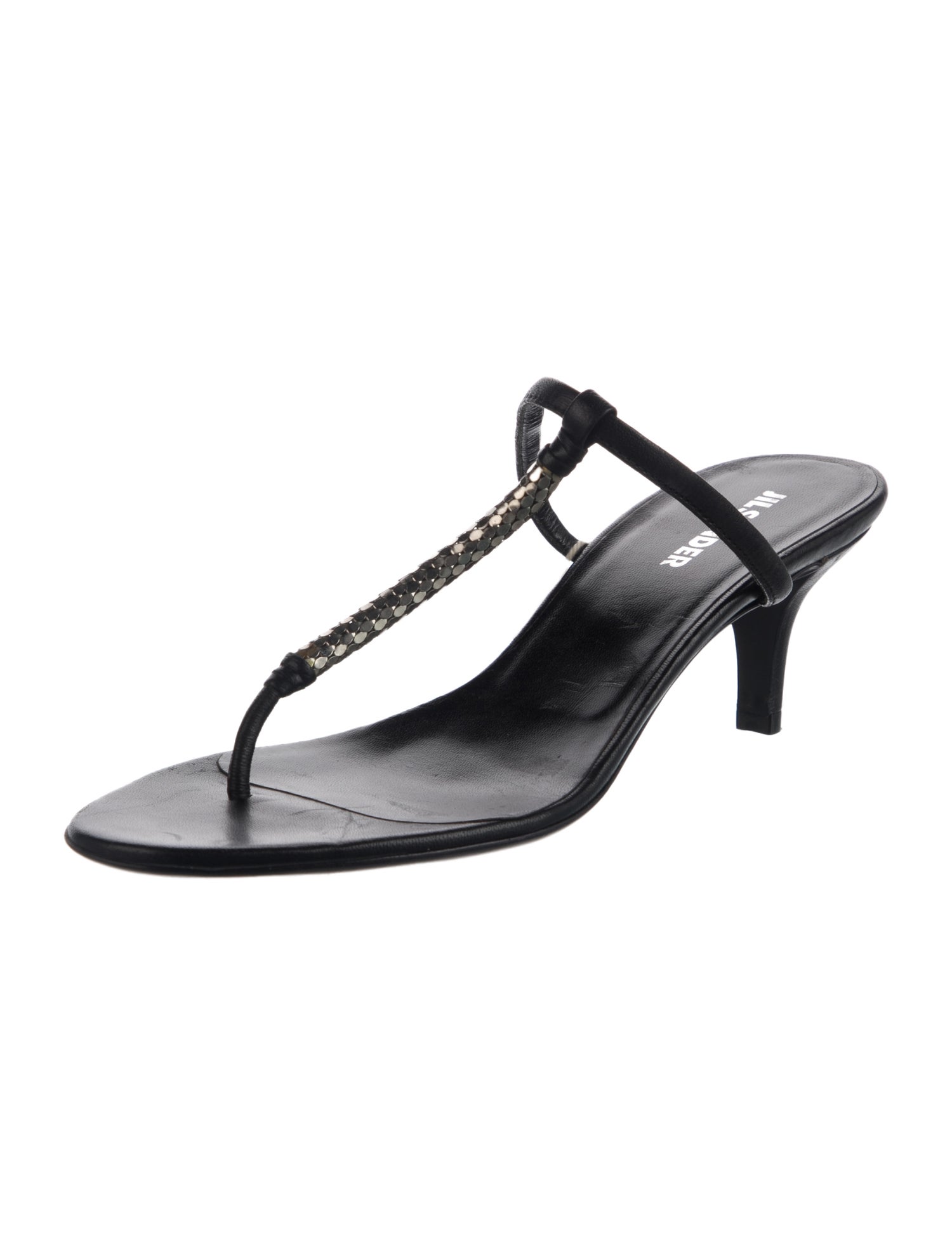 HERMES rubber Egerie Chaine d'Ancre Sandals black