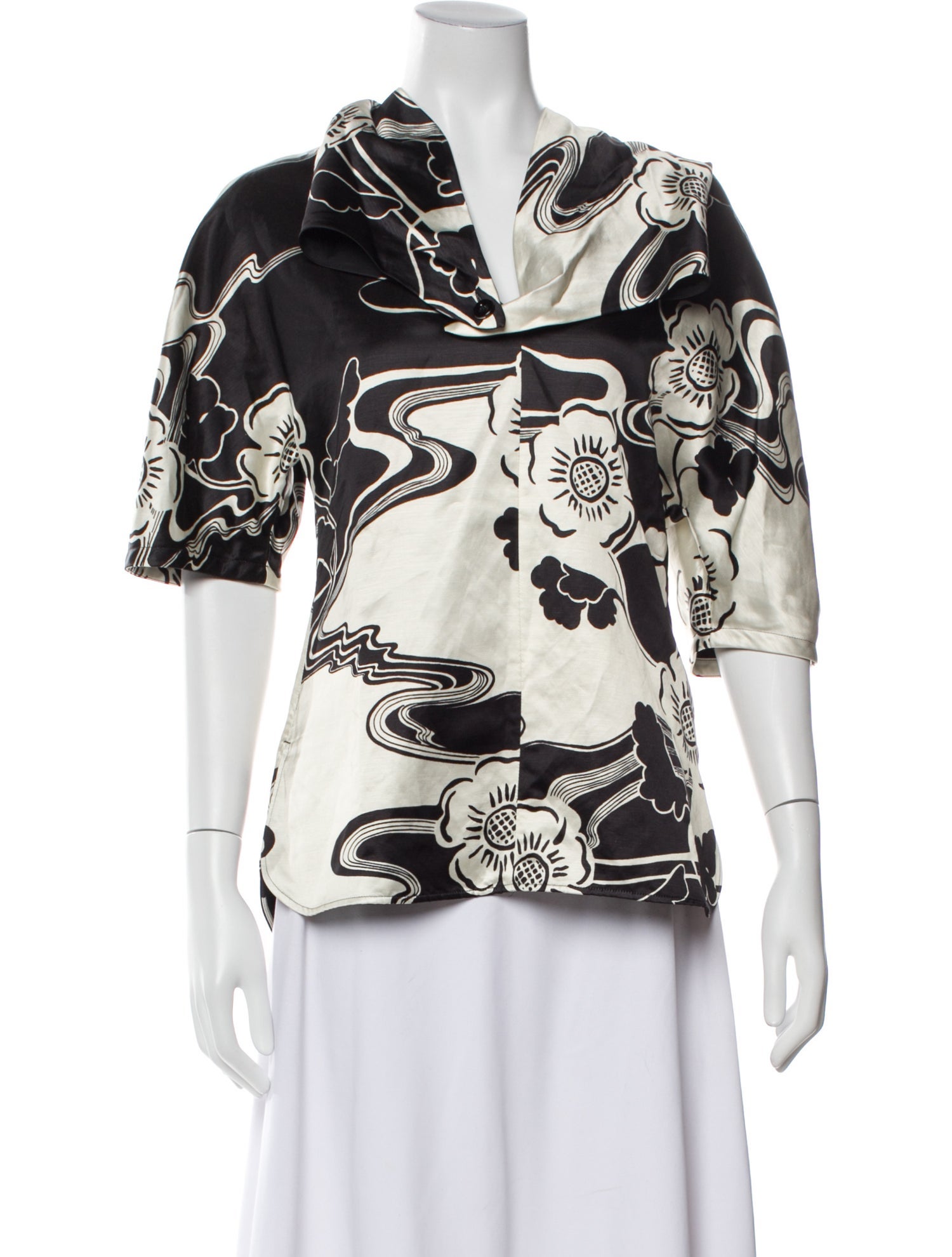 Jil Sander Satin Printed Blouse