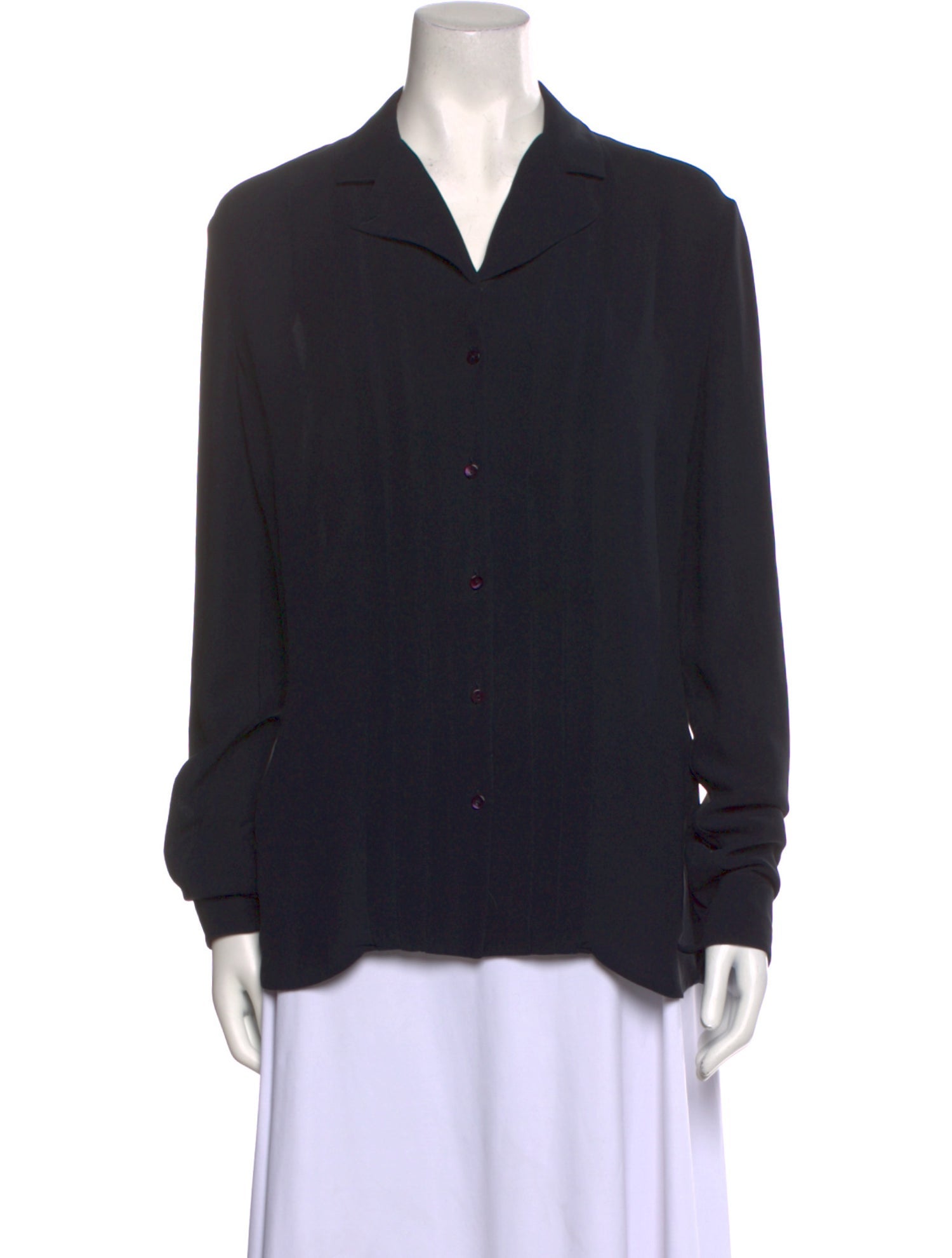 Jil Sander Silk Long Sleeve Button-Up Top