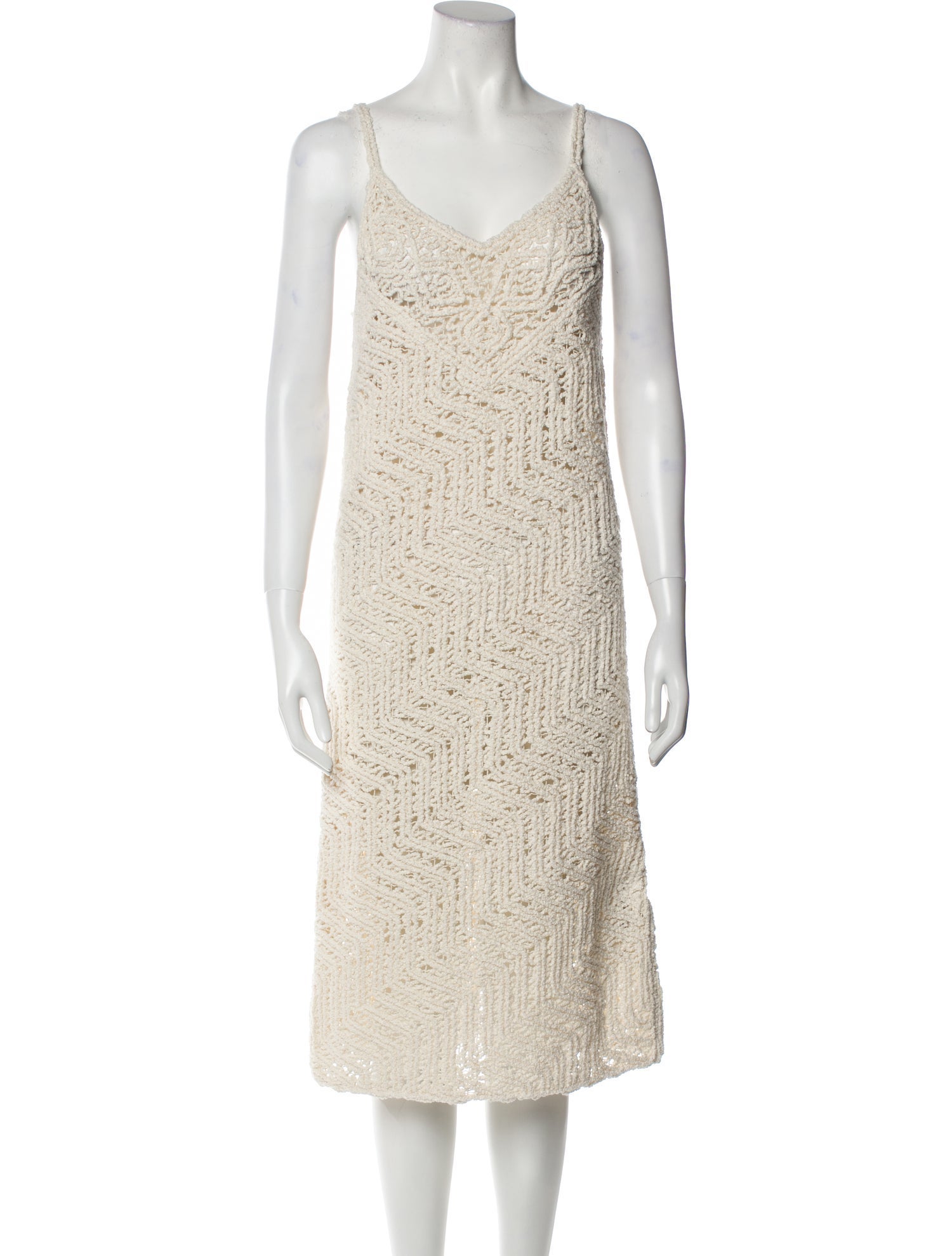 Jil Sander V-Neck Midi Length Dress