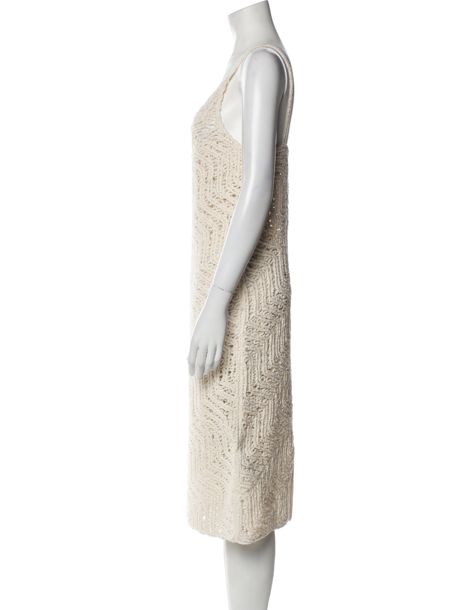 Jil Sander V-Neck Midi Length Dress