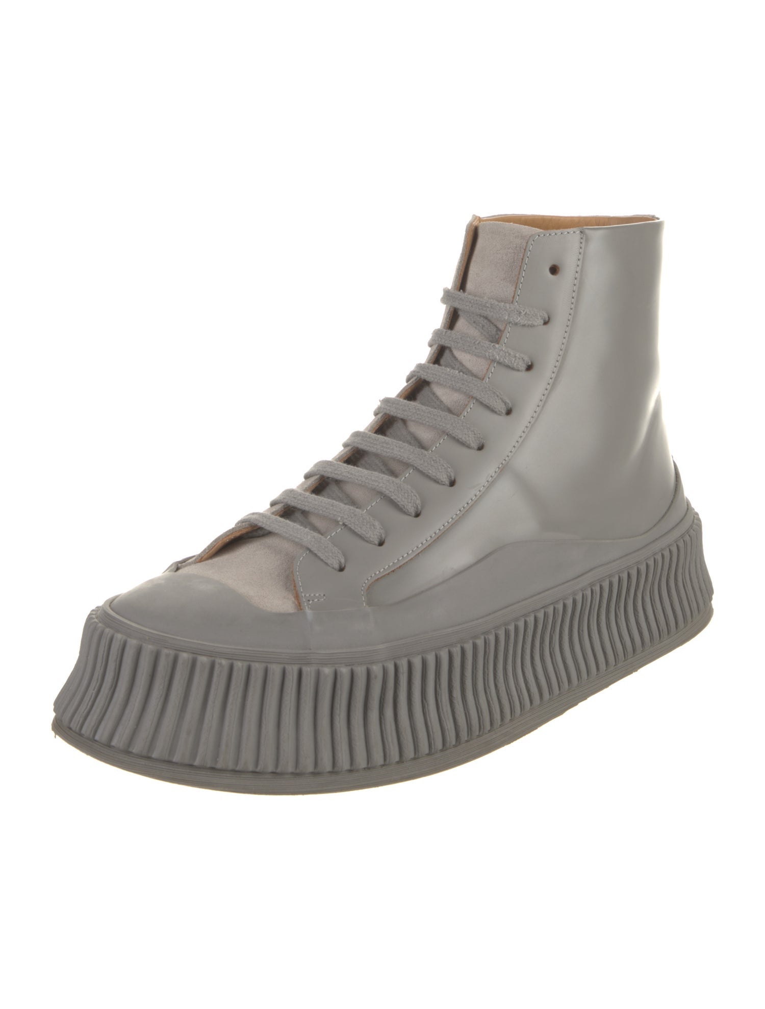 スニーカー Jil Sander Grey canvas and rubber Basket sneakers Jil Sander Grey Canvas And Rubber Basket Sneakers - Grey