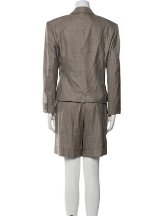 Jil Sander Wool Plaid Print Short Set