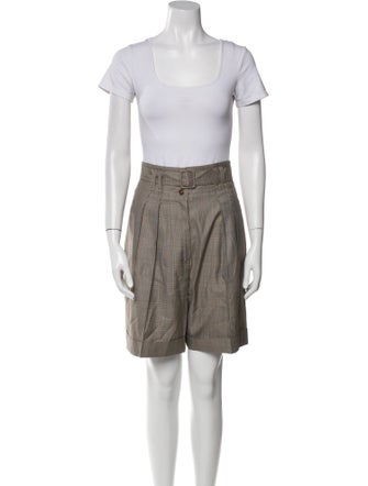 Jil Sander Wool Plaid Print Short Set