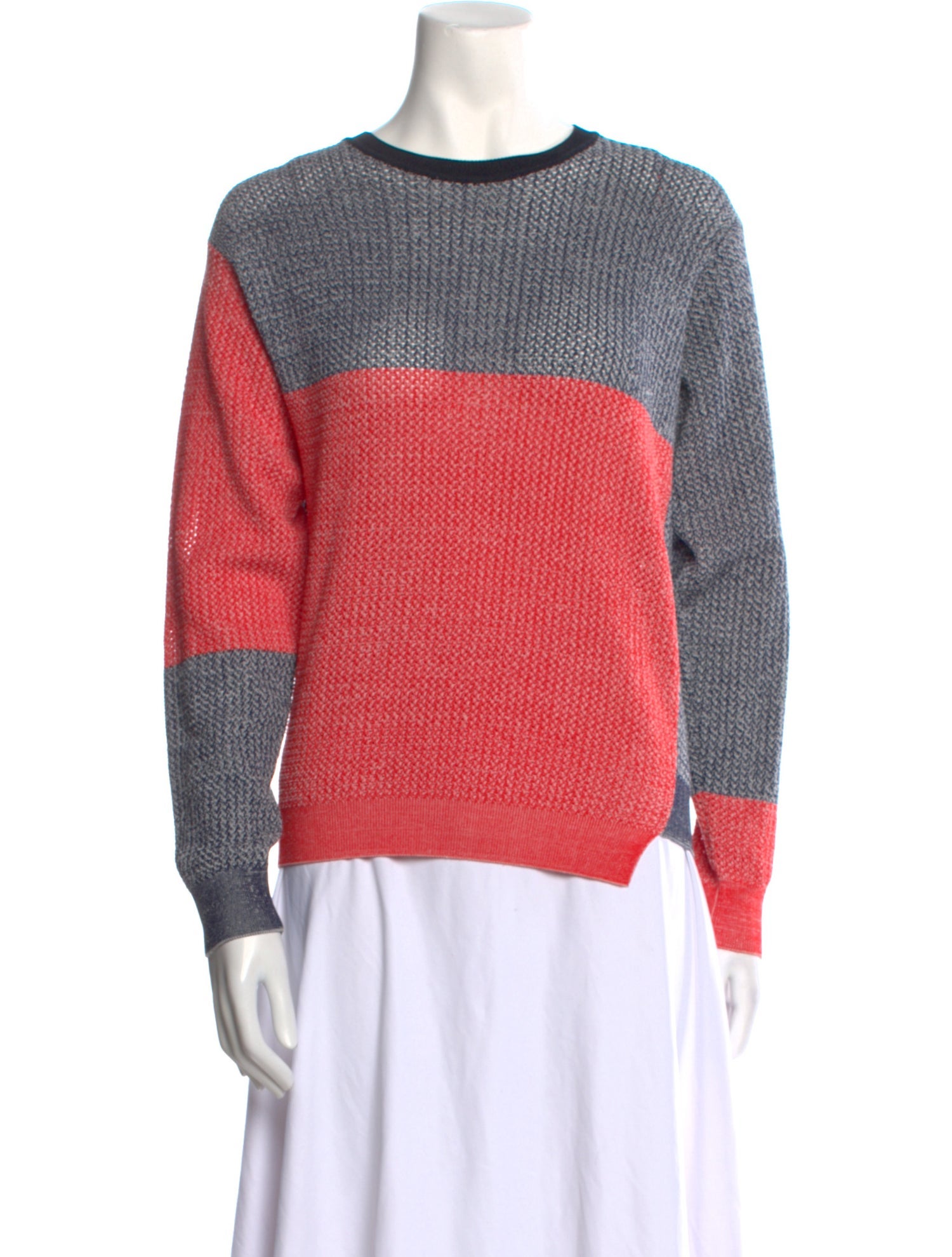 Jil Sander Wool Colorblock Pattern Sweater