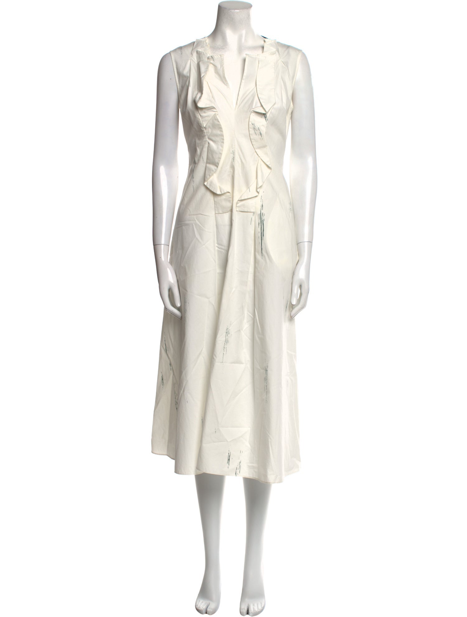 Jil Sander V-Neck Midi Length Dress