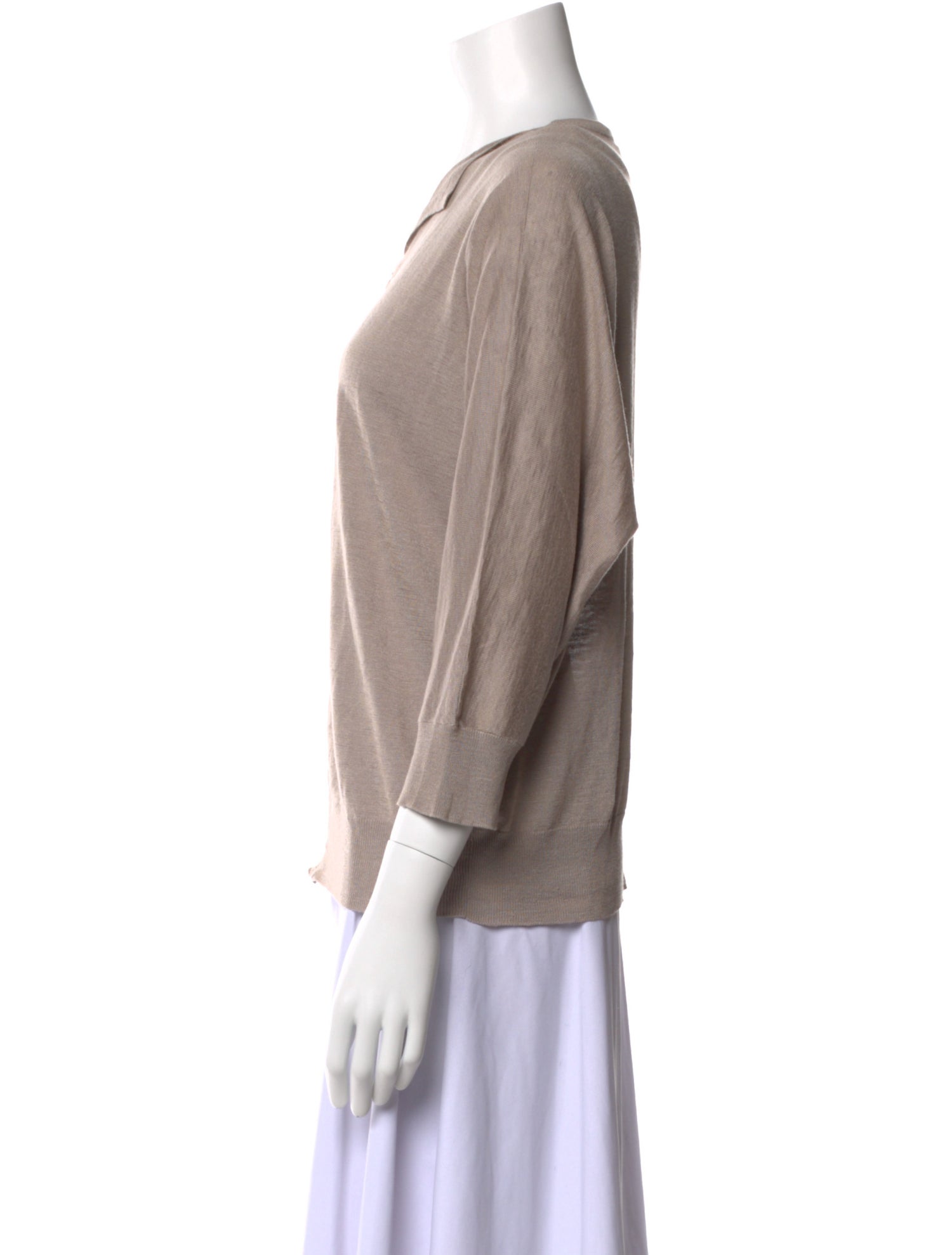 Jil Sander Silk V-Neck Sweatshirt