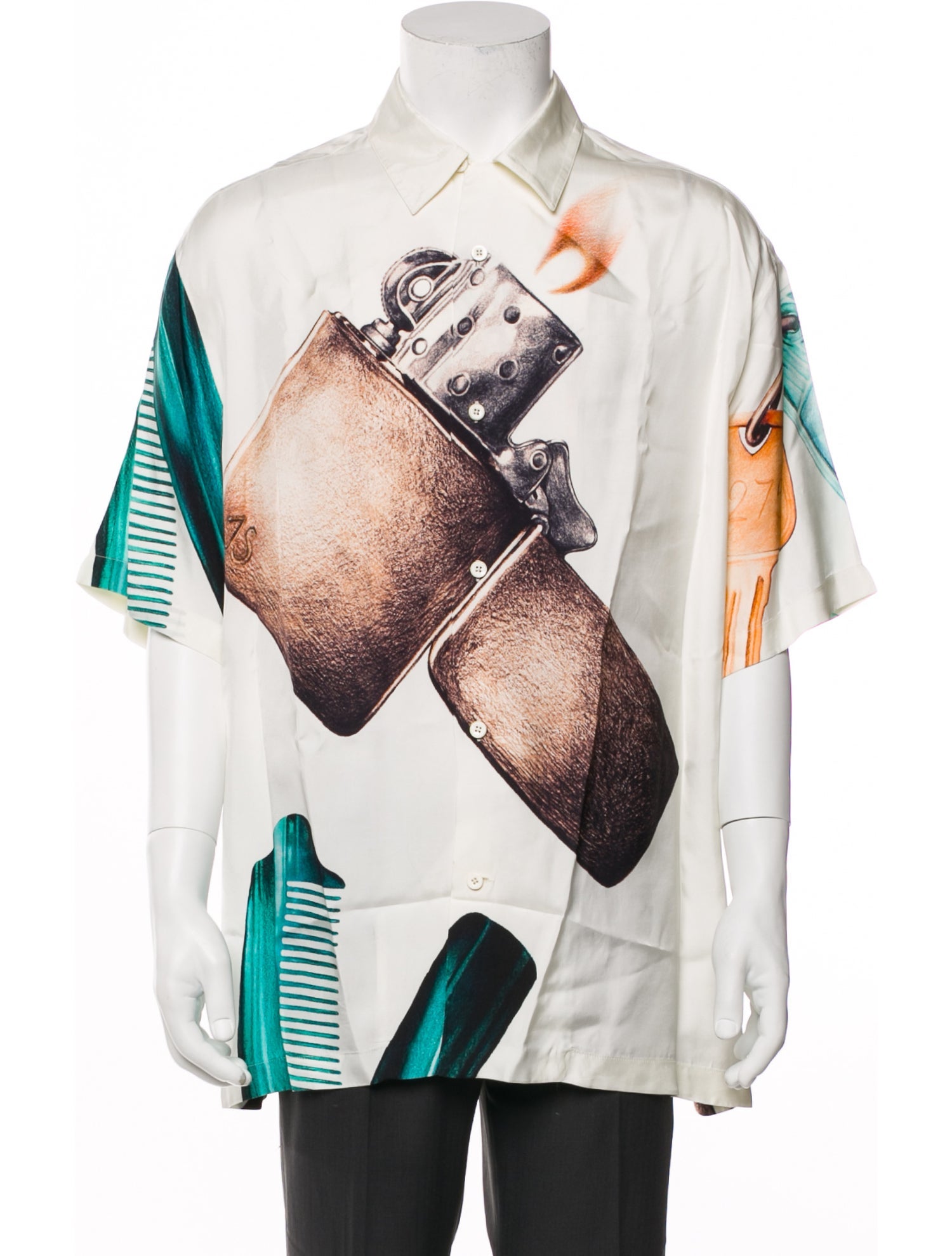 Jil Sander Graphic Print Short Sleeve Dress Shirt