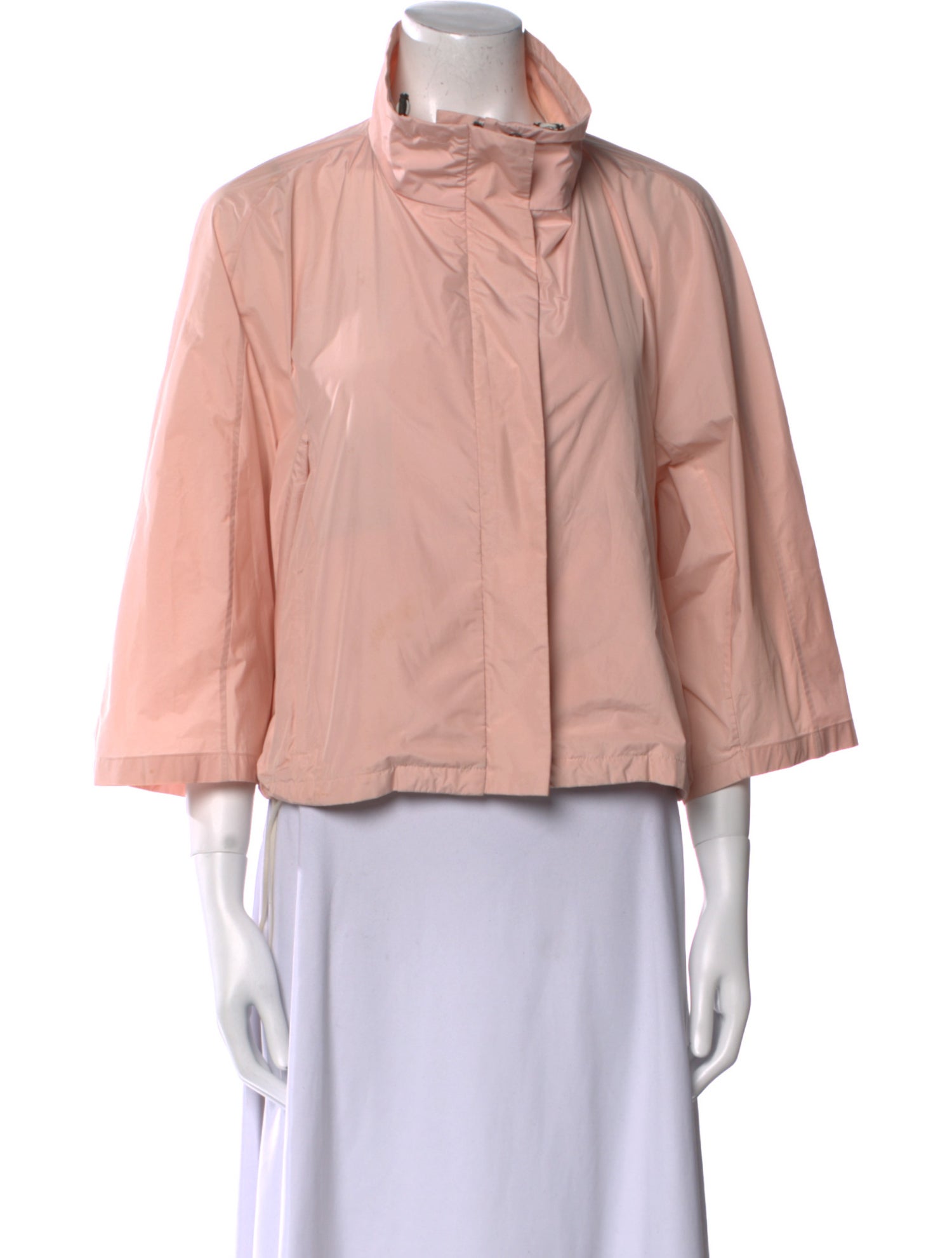 Jil Sander Mock Neck Three-Quarter Sleeve Crop Top