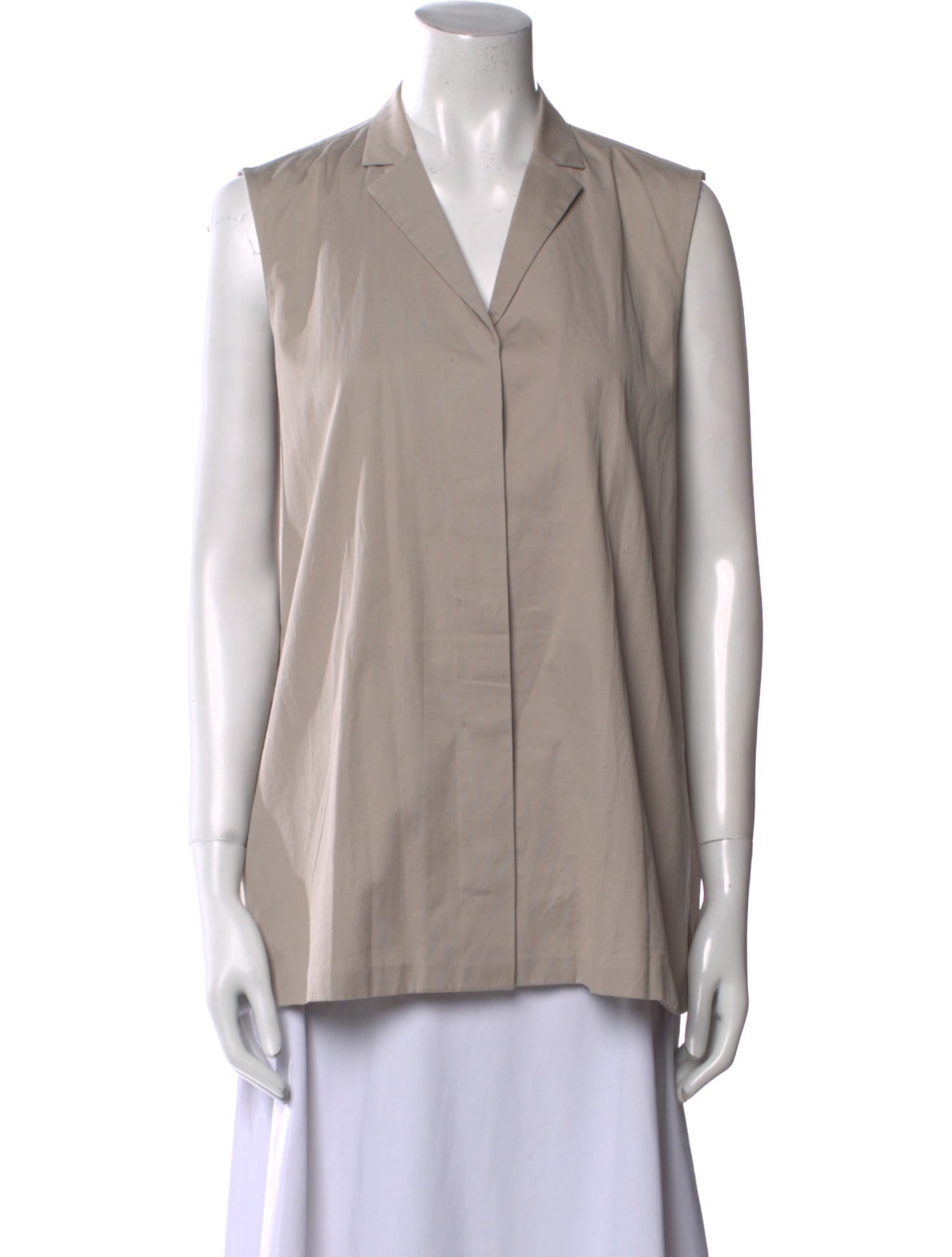 Jil Sander V-Neck Sleeveless Button-Up Top