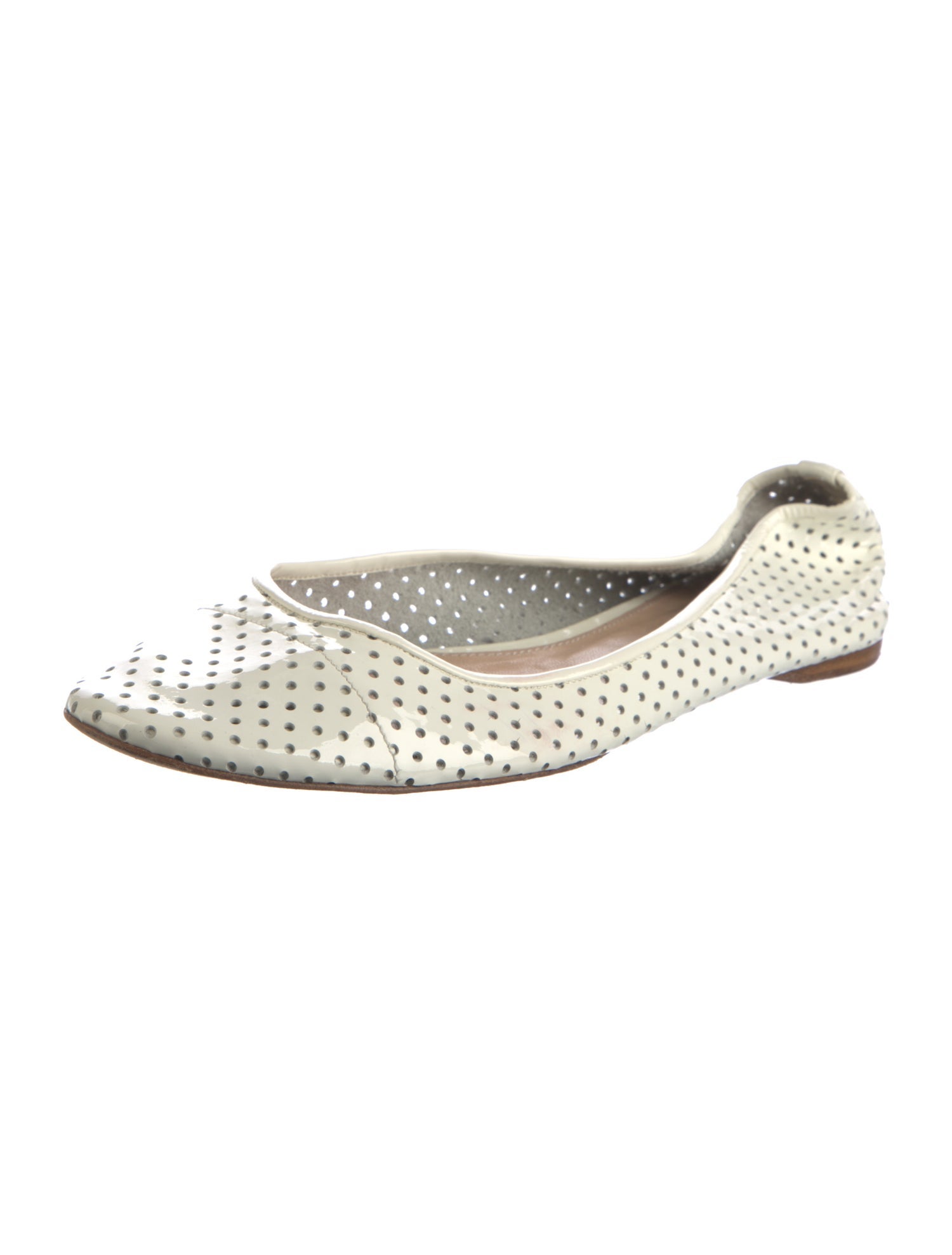 Jil Sander Patent Leather Lasercut Accents Flats