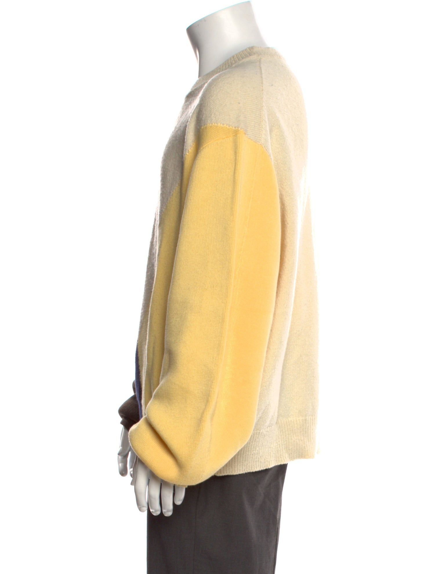 Jil Sander Colorblock Pattern Crew Neck Pullover
