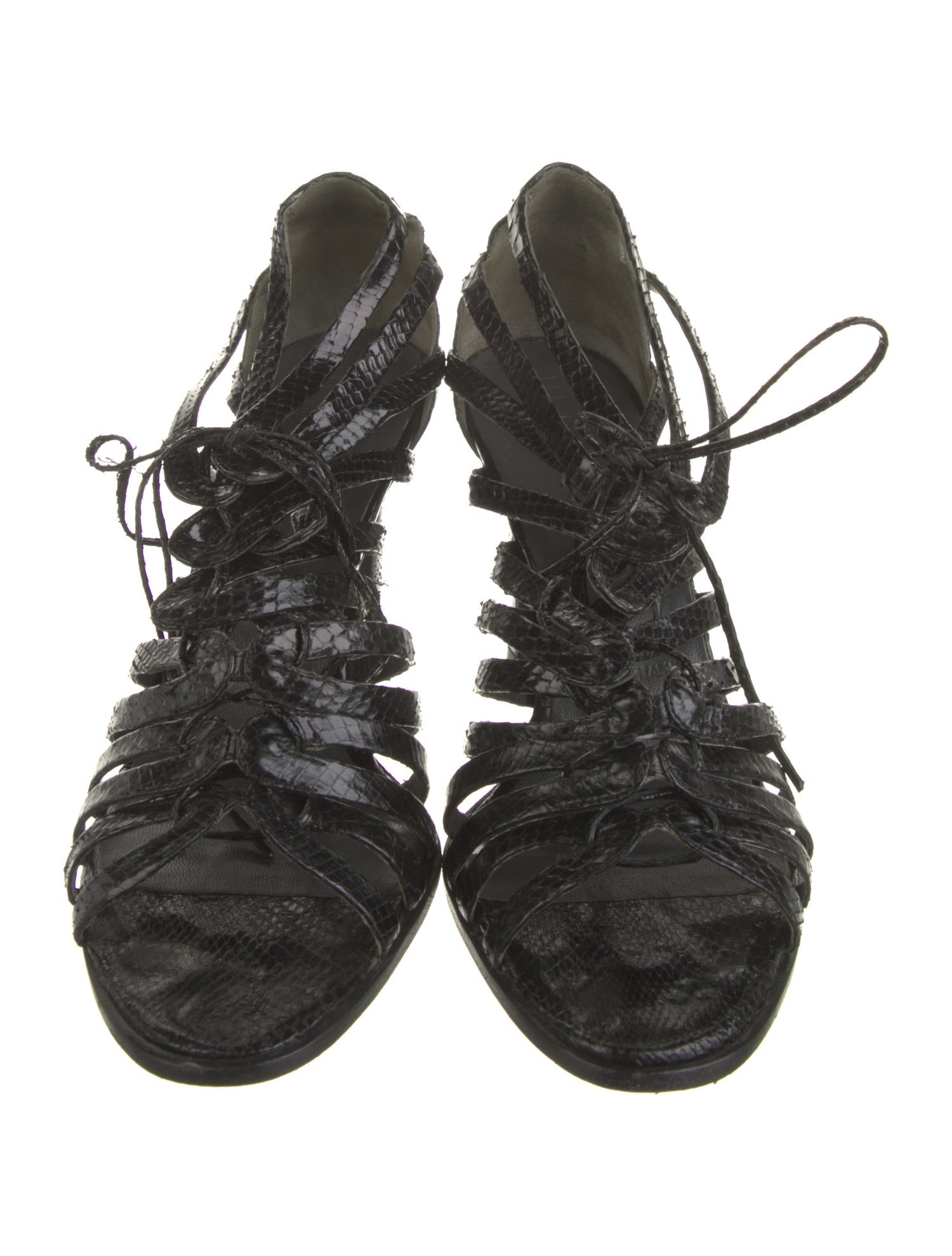 Jil Sander Snakeskin Animal Print Slingback Pumps