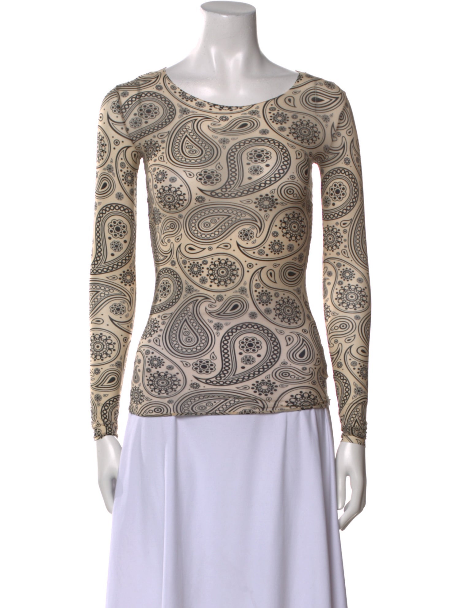 Jil Sander Paisley Print Scoop Neck Top