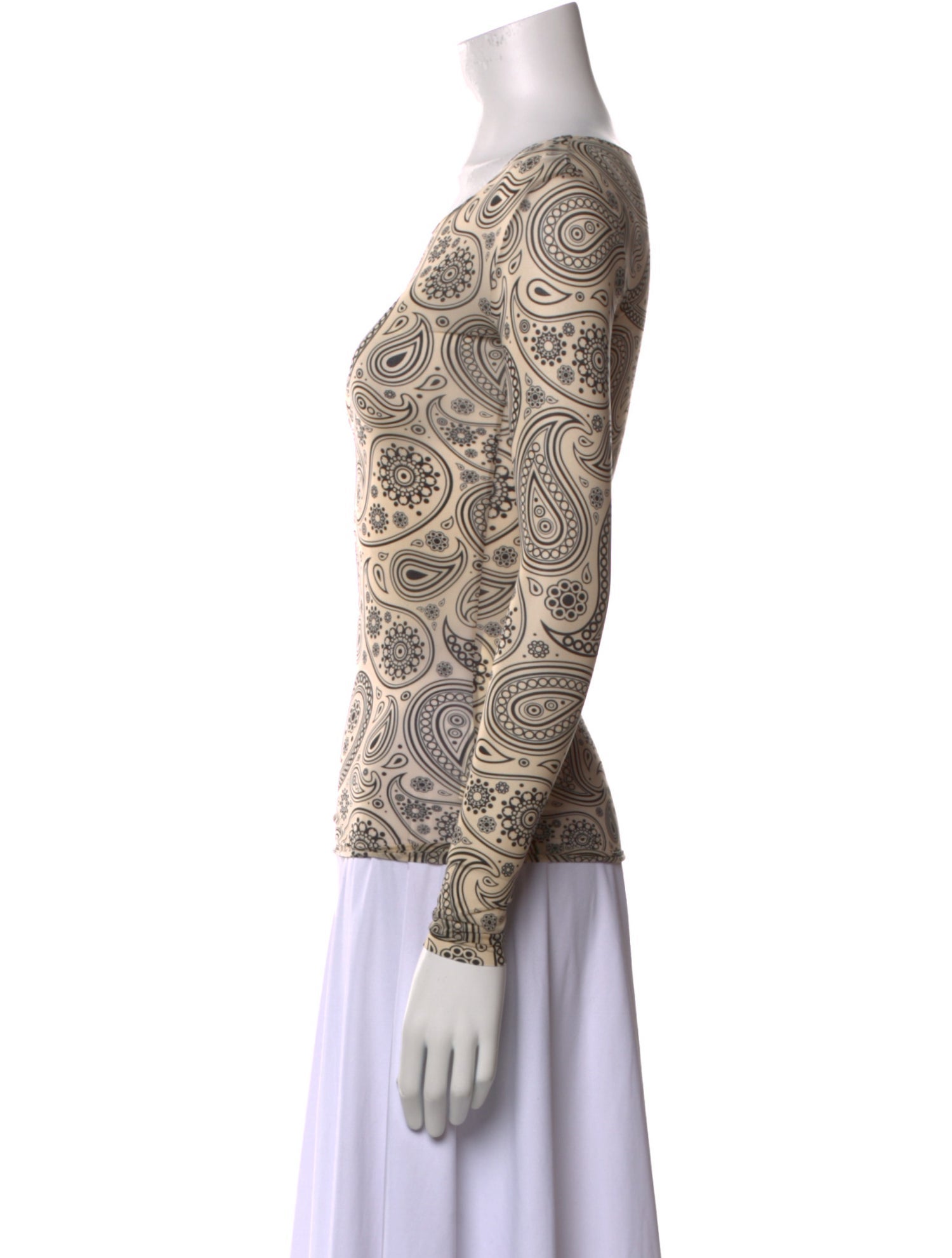 Jil Sander Paisley Print Scoop Neck Top